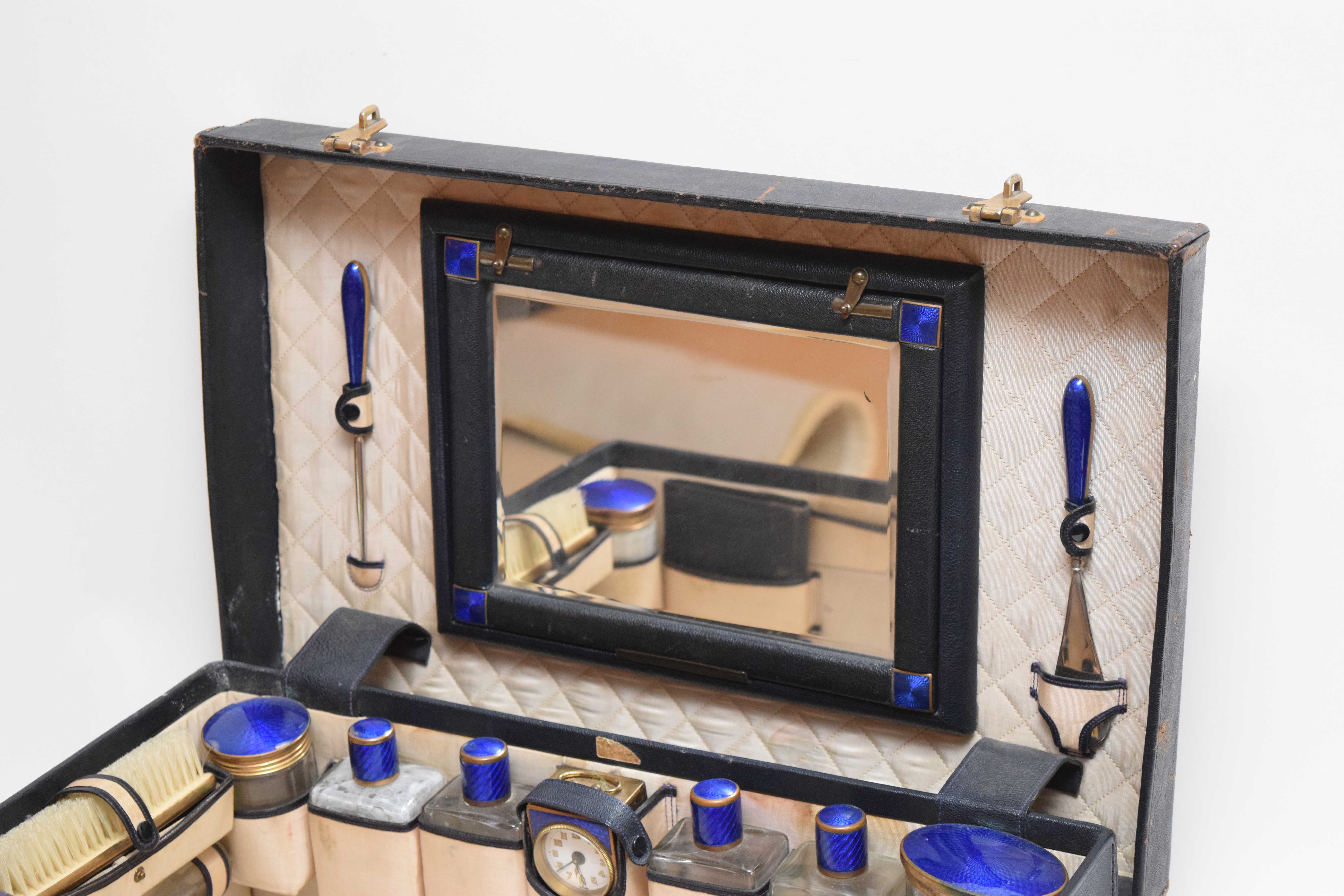 Antique Leather Vanity Case