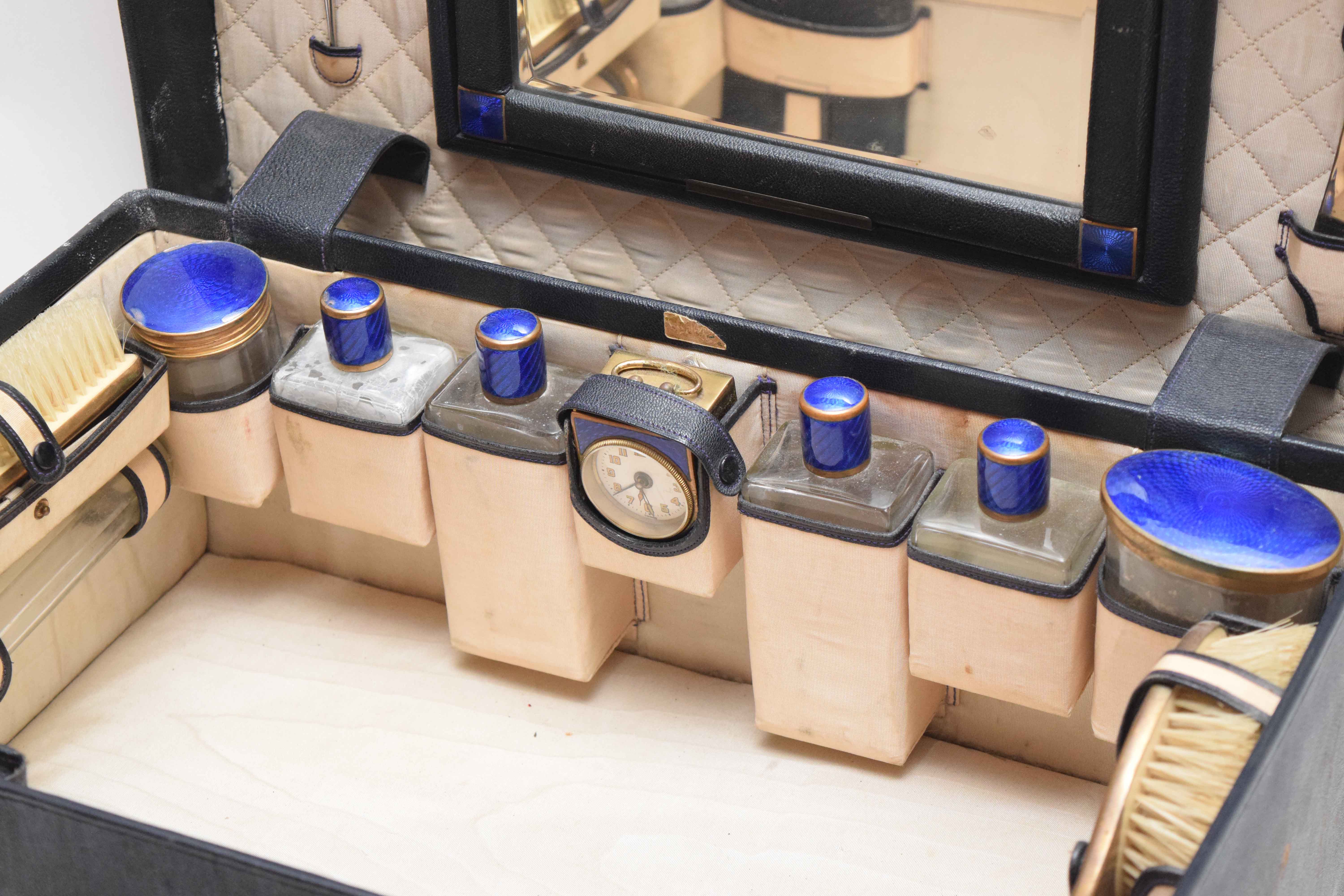 Antique Leather Vanity Case