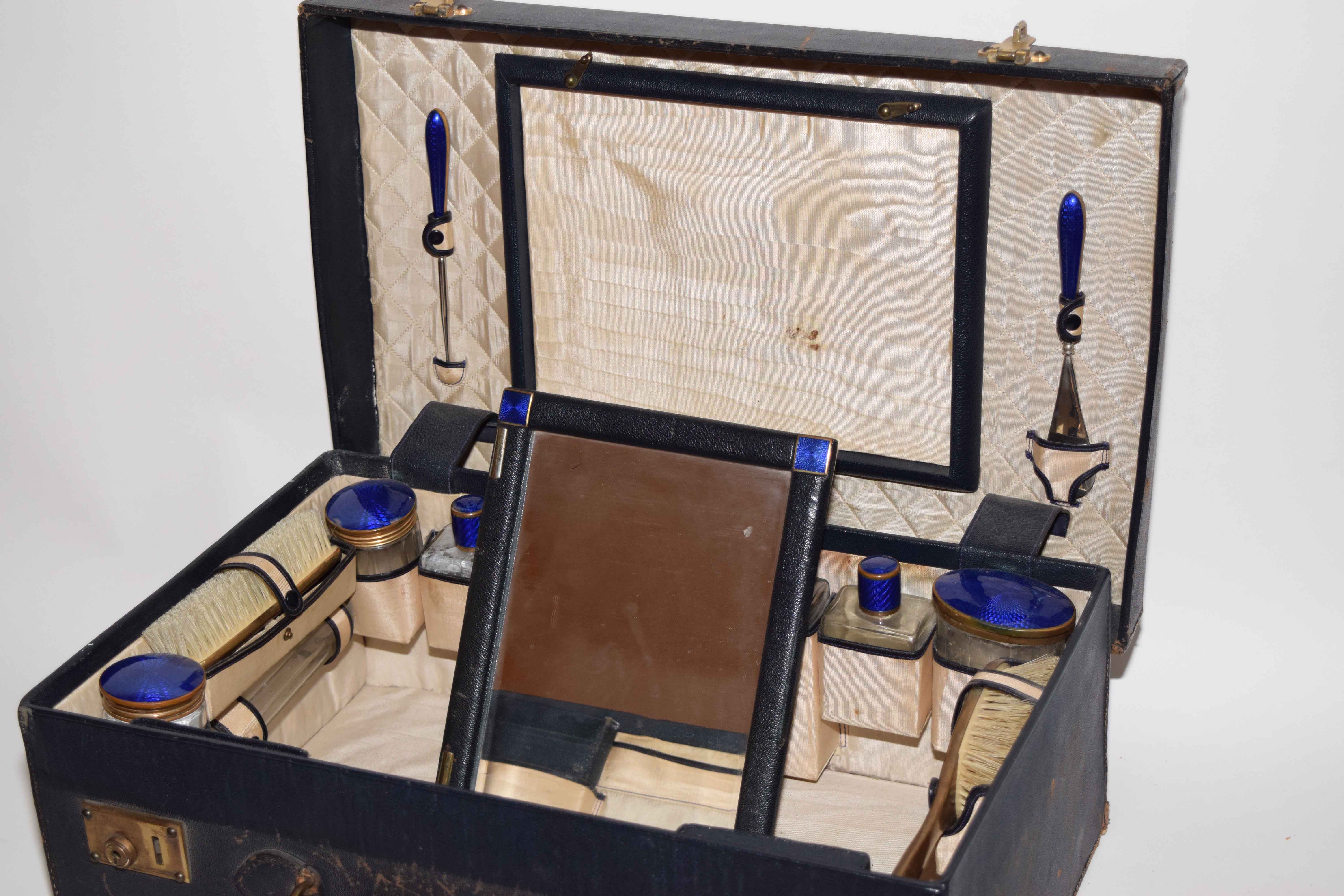 Antique Leather Vanity Case