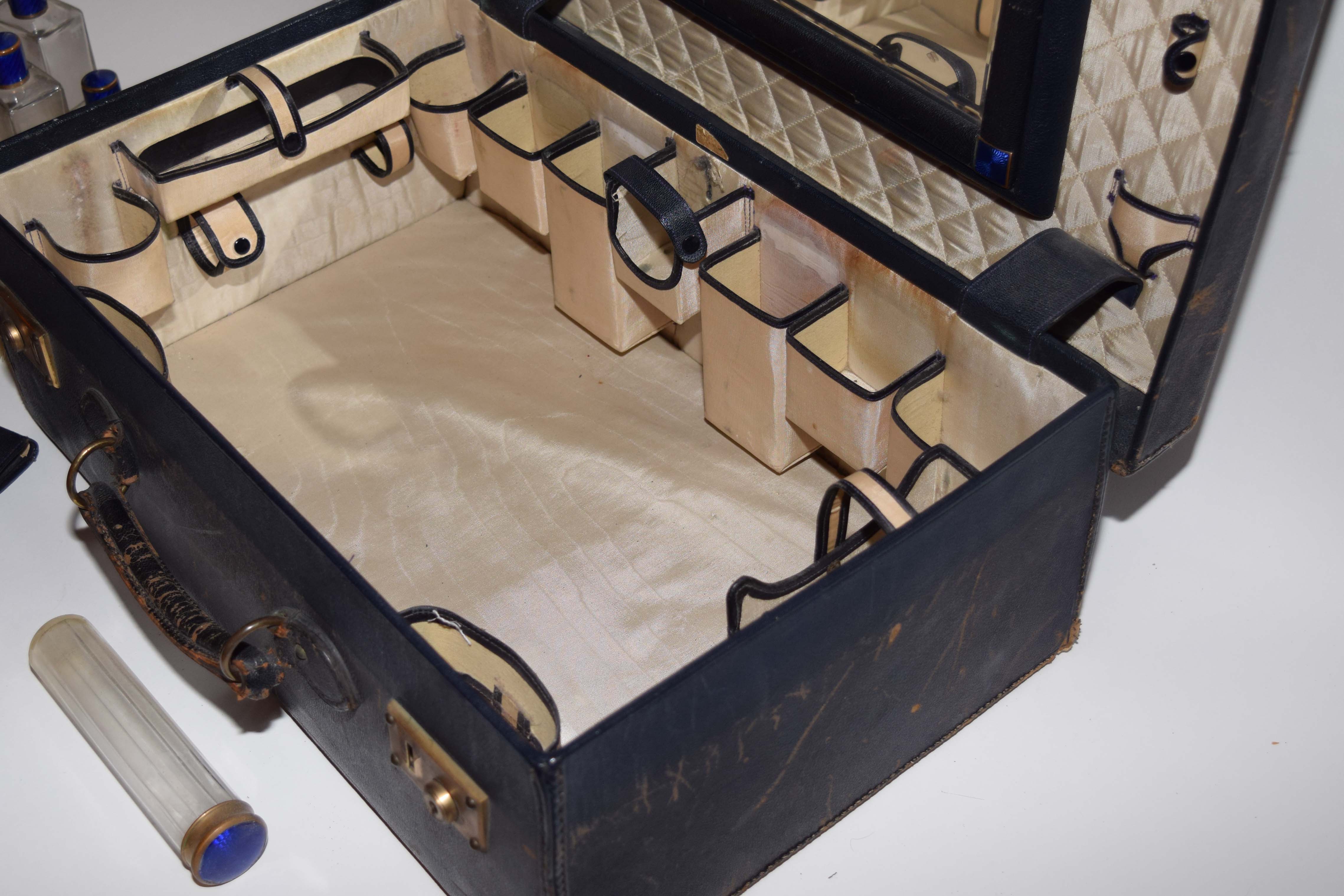 Antique Leather Vanity Case