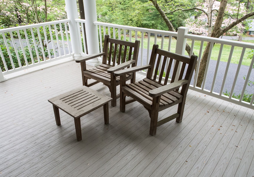 Smith & Hawken Teak Patio Chairs and Table