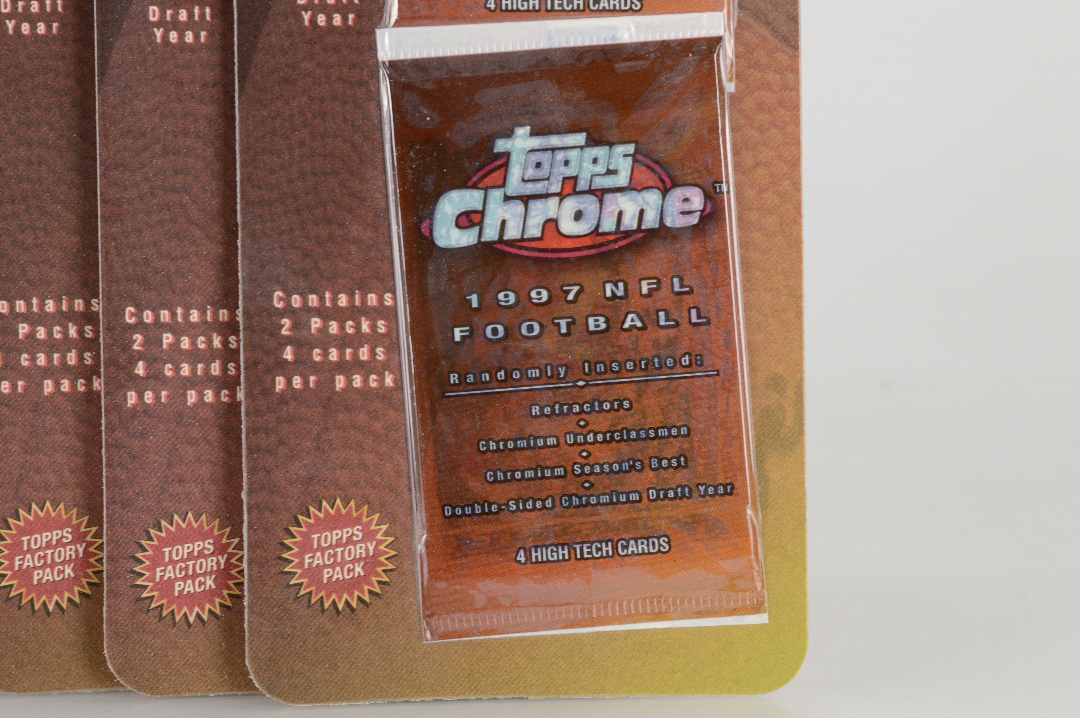 1997 Topps Chrome NFL Football Cards with Vintage New Jersey Generals Matchbook