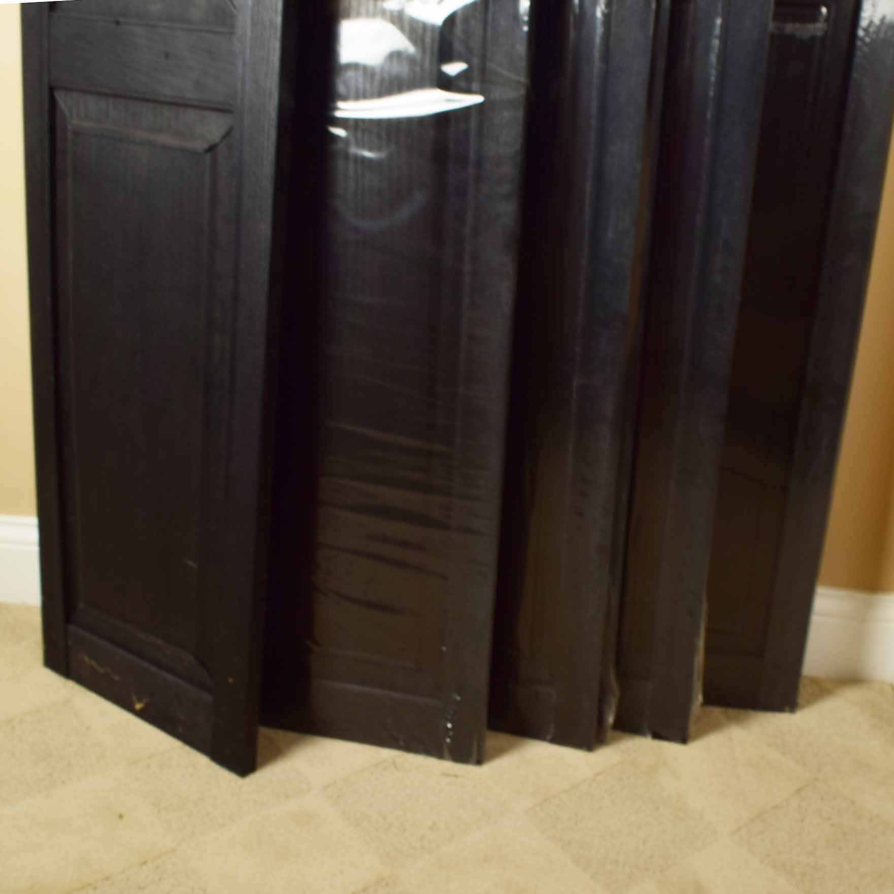 Five Pairs of Black Vinyl Raised Panel Exterior Shutters