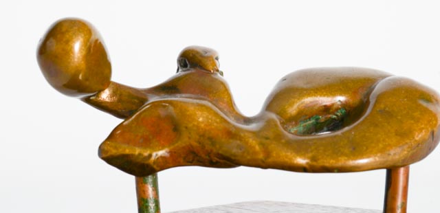 Small Bronze Sculpture After Henry Moore