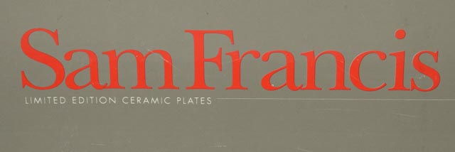 Sam Francis Limited Edition Ceramic Plates