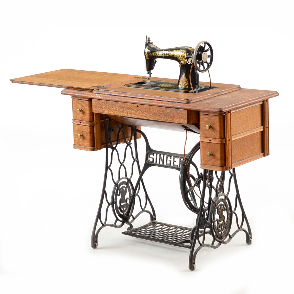 Singer Oak and Cast Iron Sewing Machine