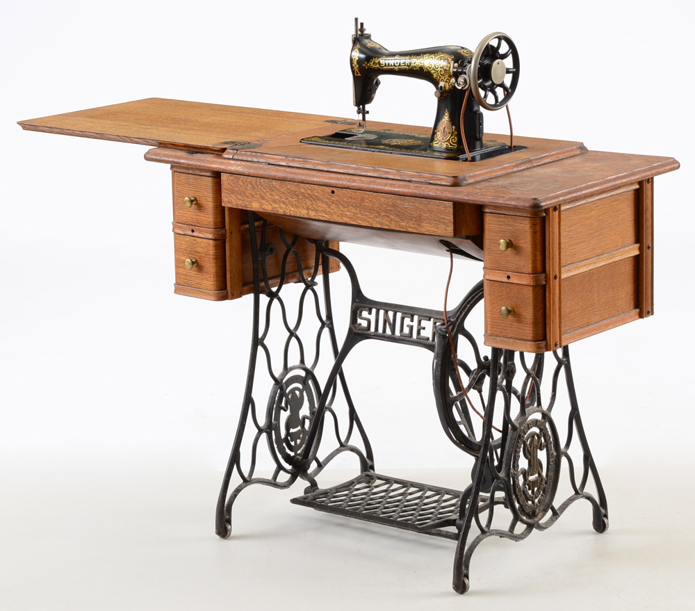 Singer Oak and Cast Iron Sewing Machine