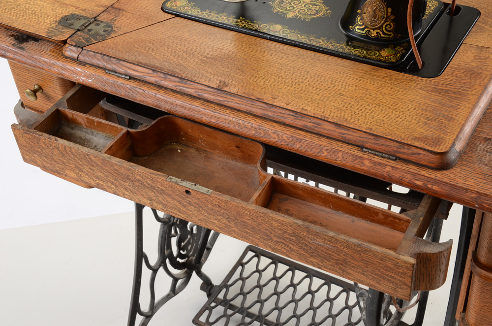 Singer Oak and Cast Iron Sewing Machine
