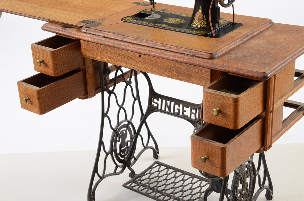 Singer Oak and Cast Iron Sewing Machine