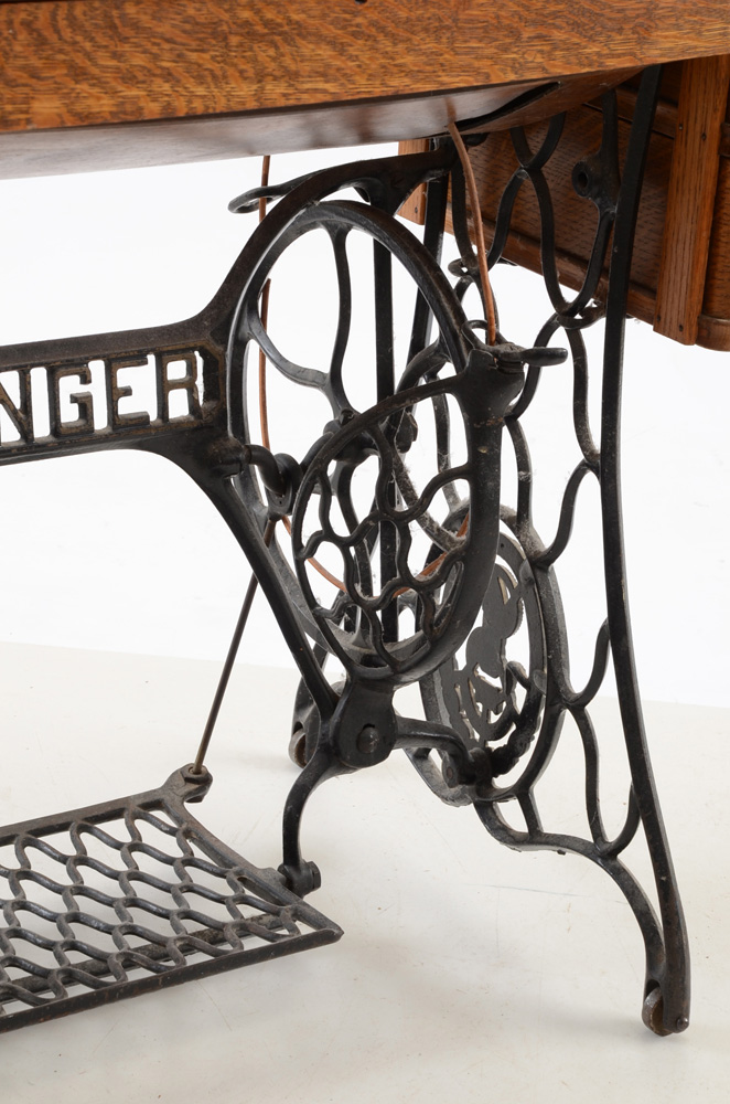 Singer Oak and Cast Iron Sewing Machine