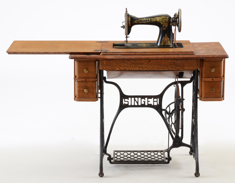 Singer Oak and Cast Iron Sewing Machine