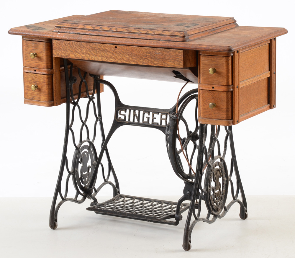 Singer Oak and Cast Iron Sewing Machine