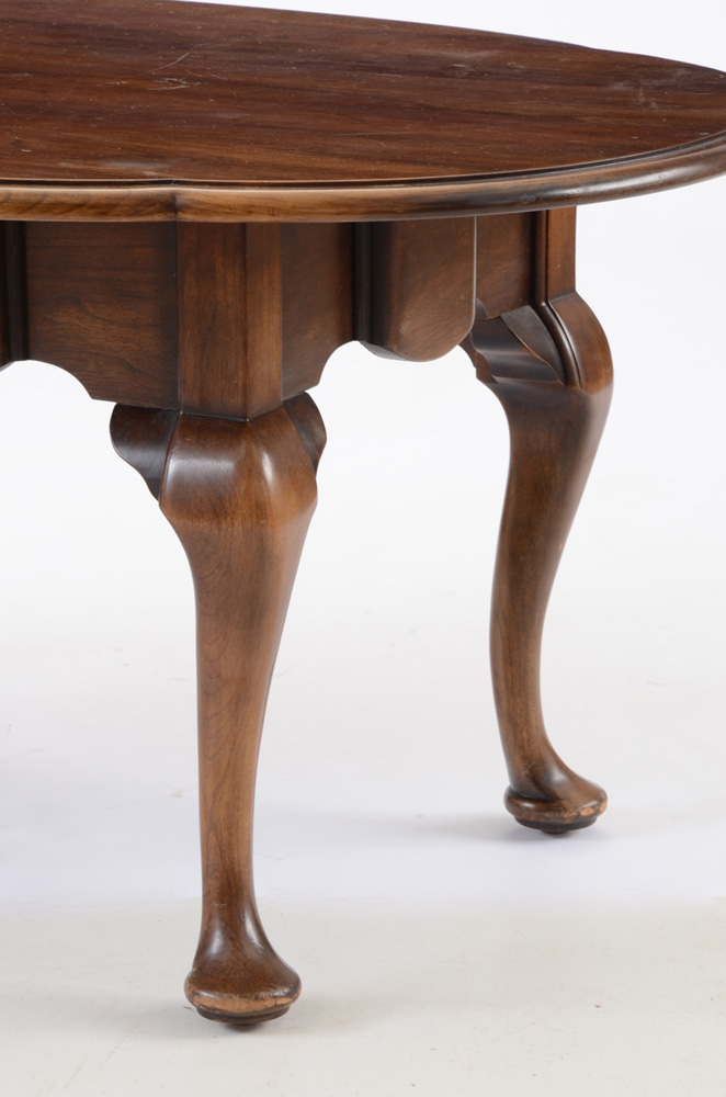 Oval Cherry Queen Anne Style Coffee Table