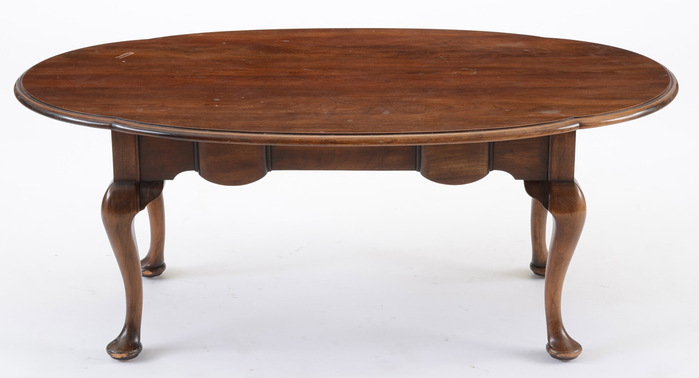 Oval Cherry Queen Anne Style Coffee Table