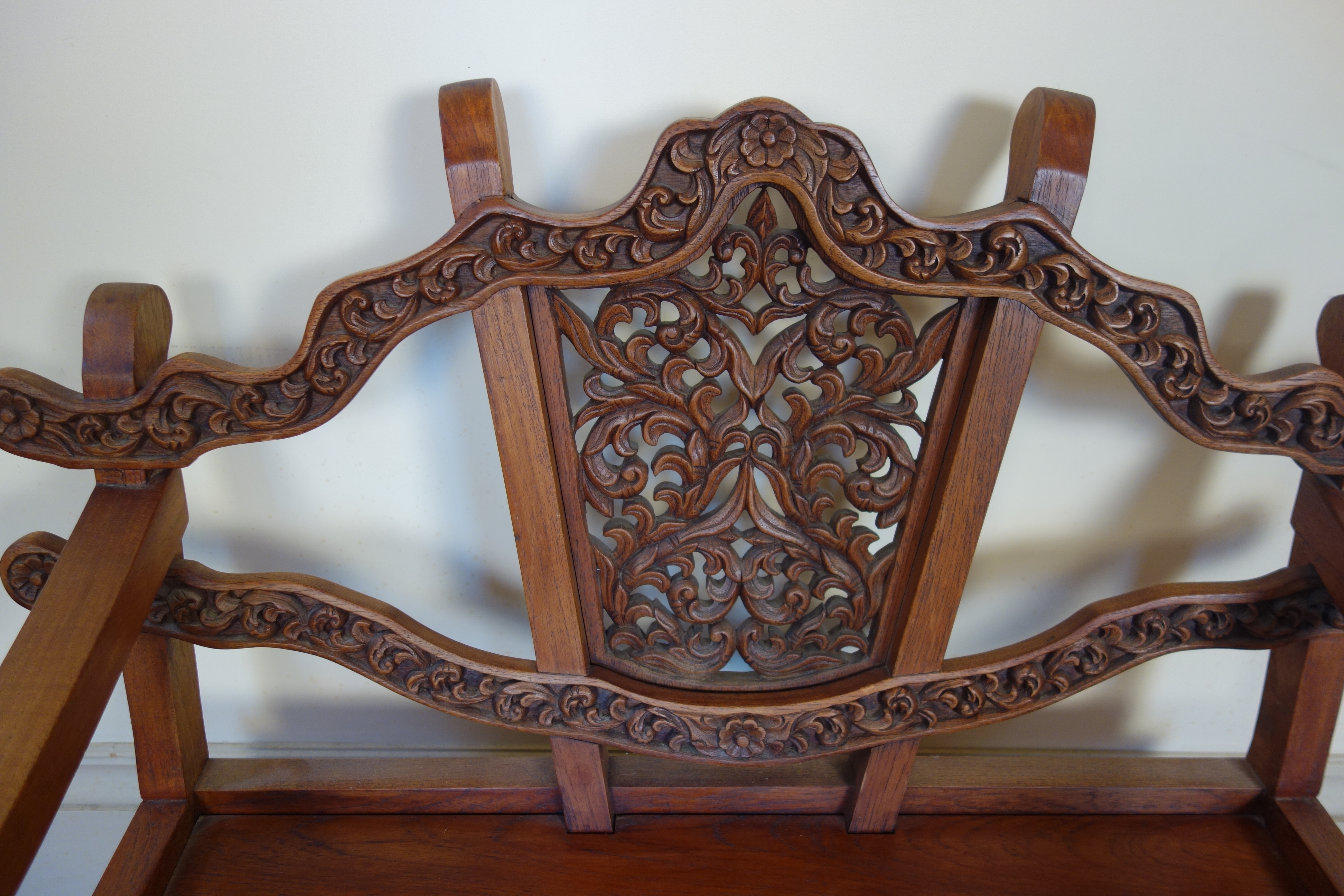 Solid Teak "Howdah" Elephant Chair circa 1950s