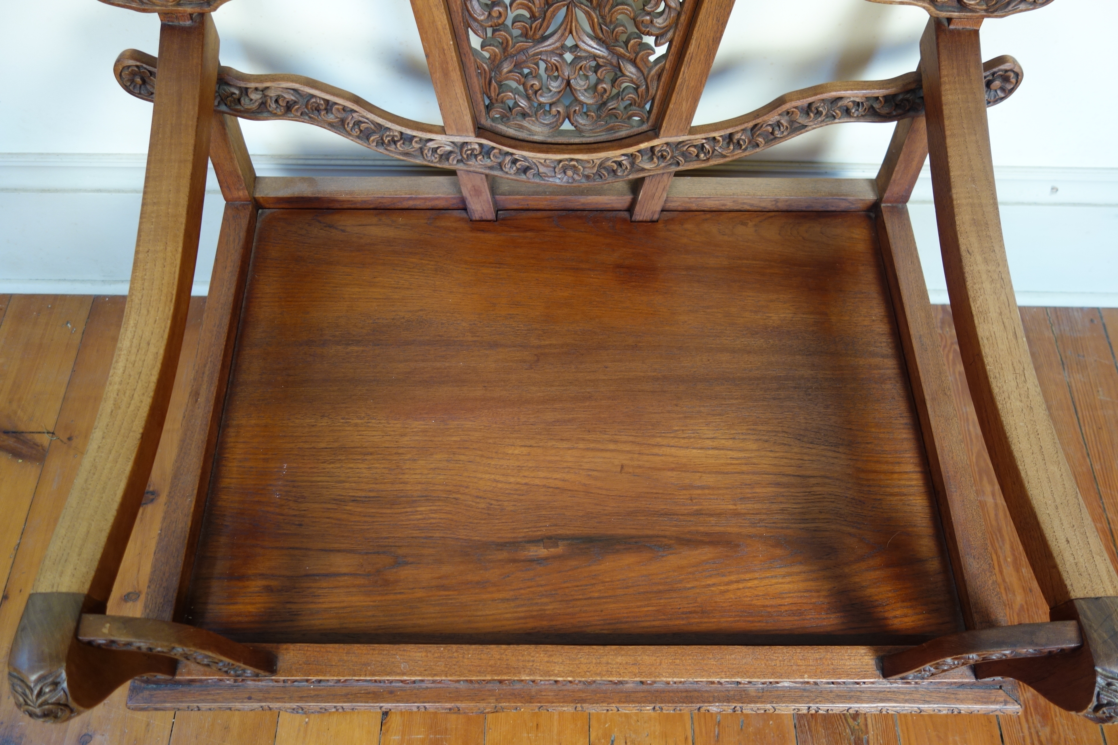 Solid Teak "Howdah" Elephant Chair circa 1950s