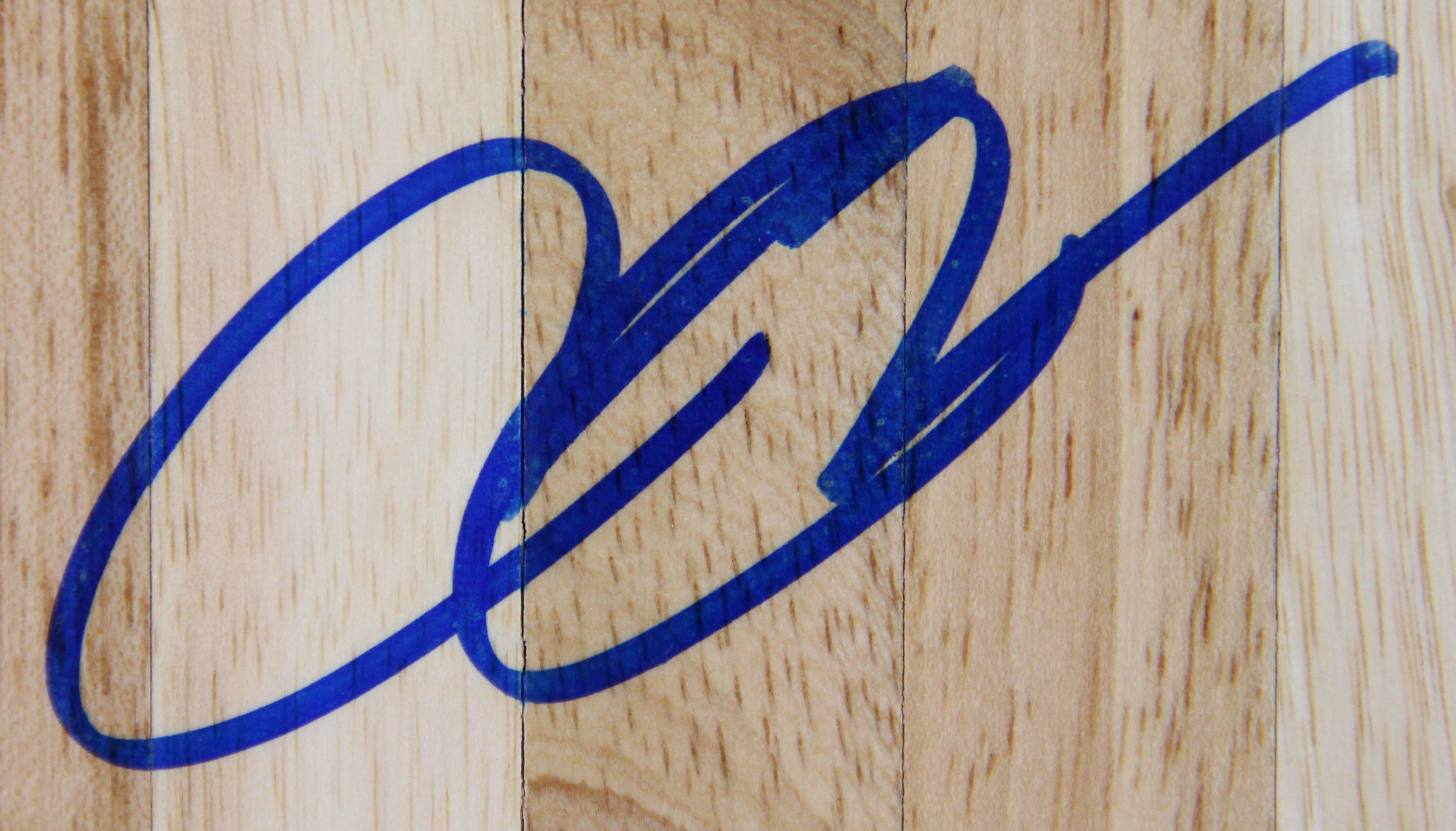 Autographed Pat Riley Replica Basketball Floor Board