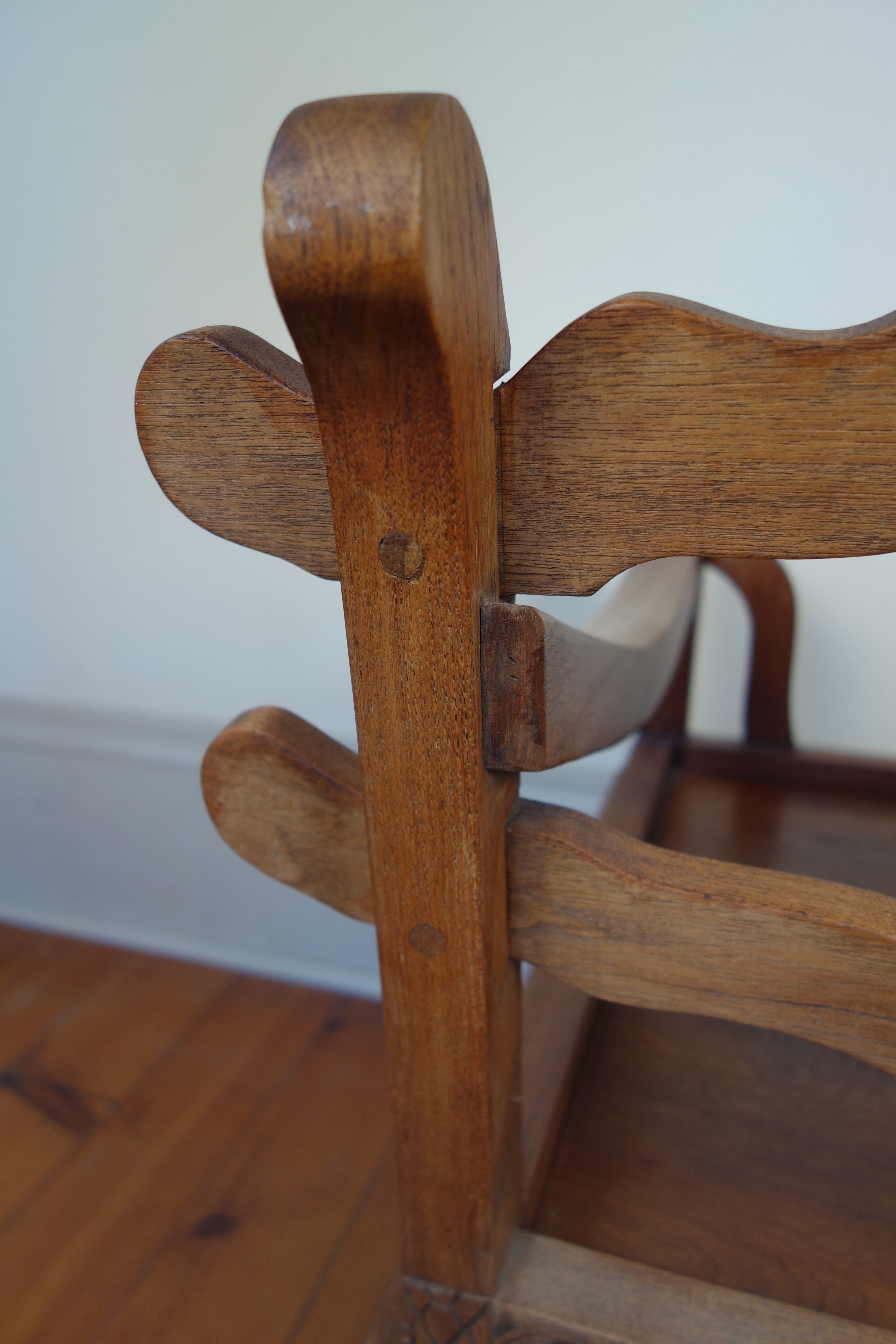 Solid Teak "Howdah" Elephant Chair circa 1950s