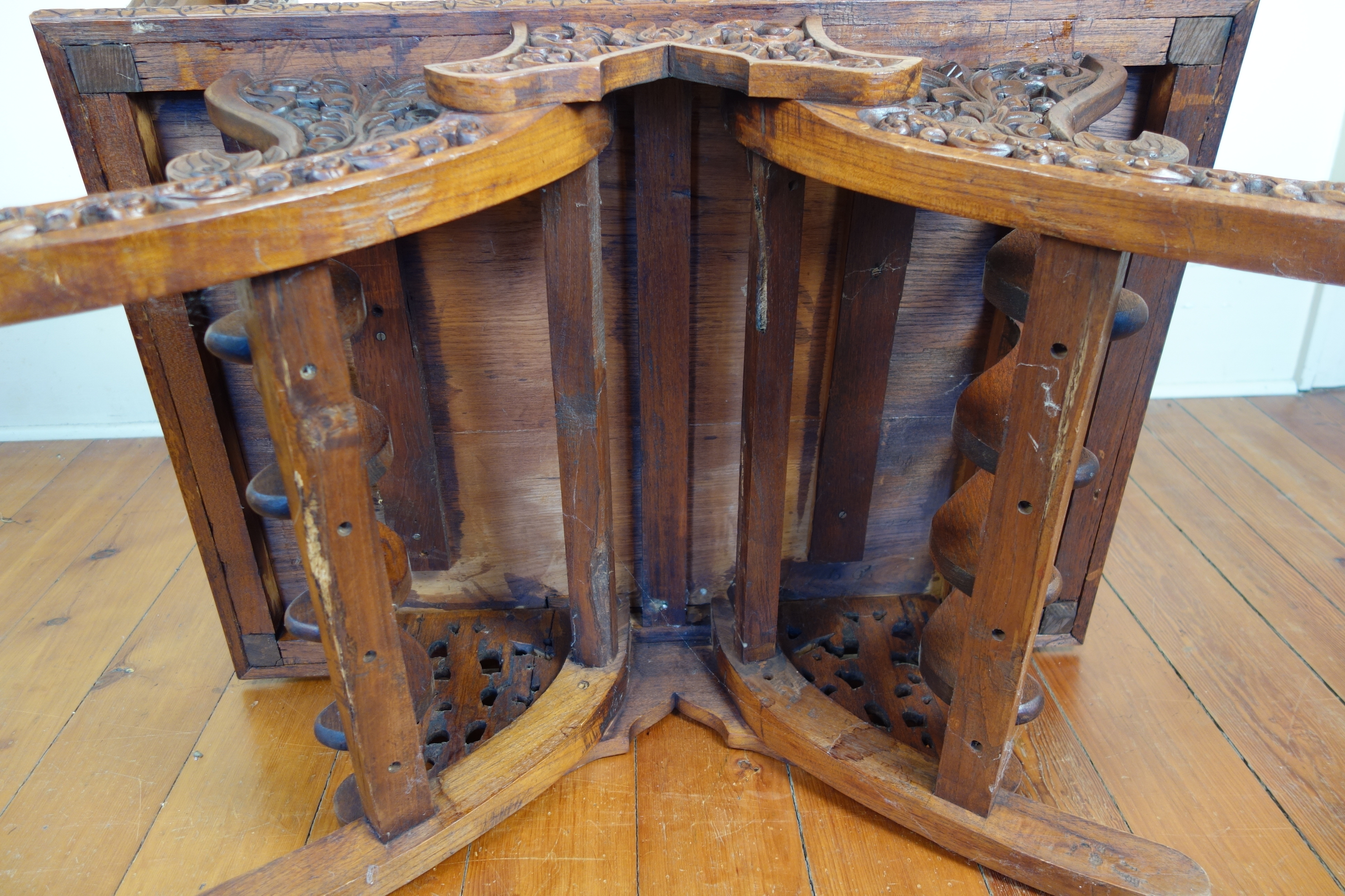 Solid Teak "Howdah" Elephant Chair circa 1950s
