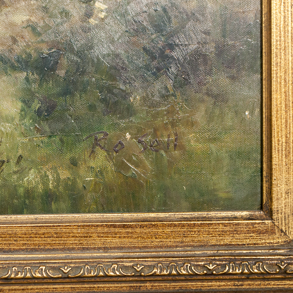 Framed  Oil on Canvas Landscape Painting by Rosell