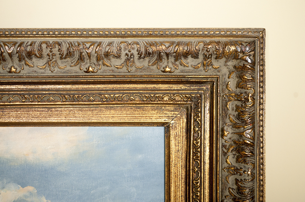 Framed  Oil on Canvas Landscape Painting by Rosell