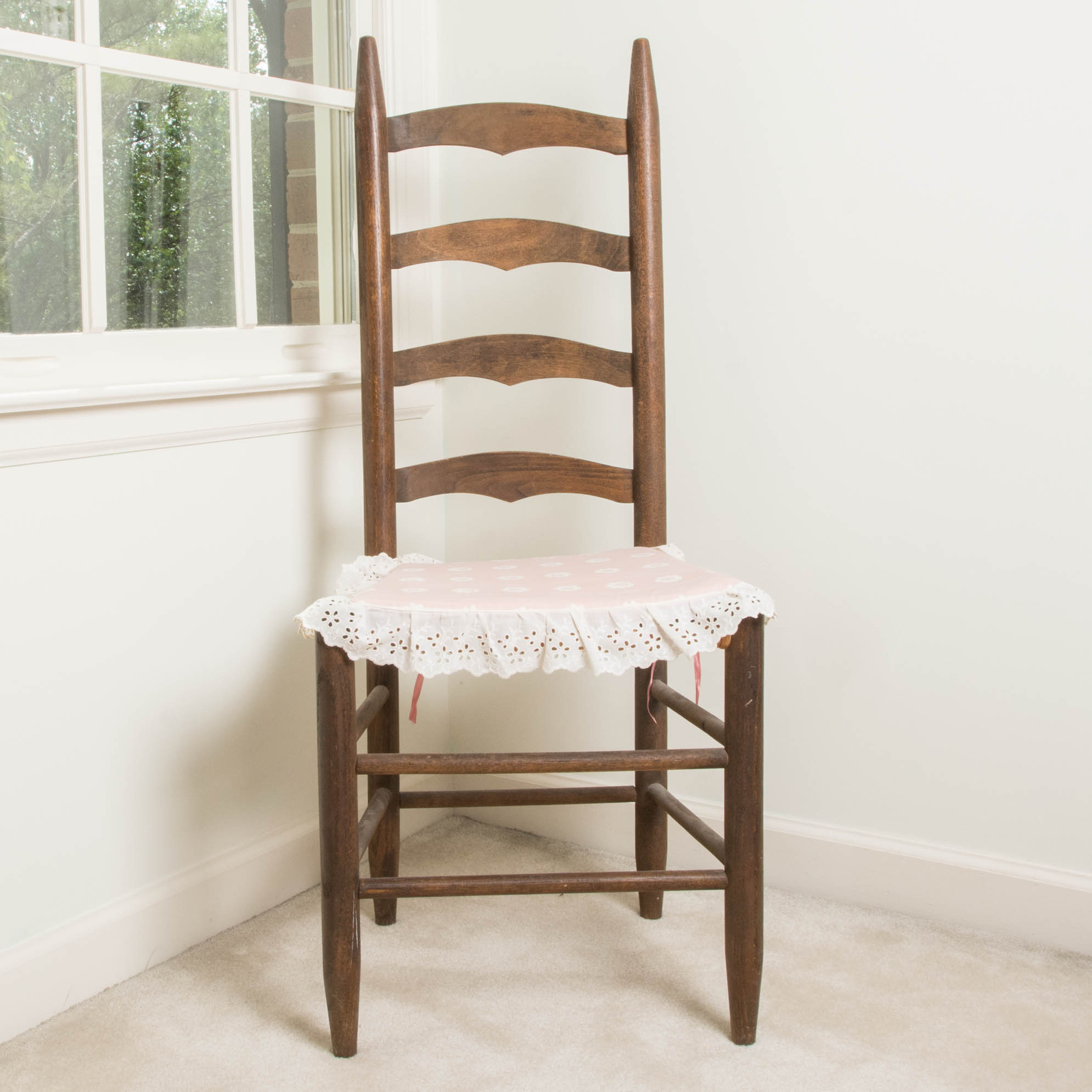 Vintage Ladderback Rush Seat Chair