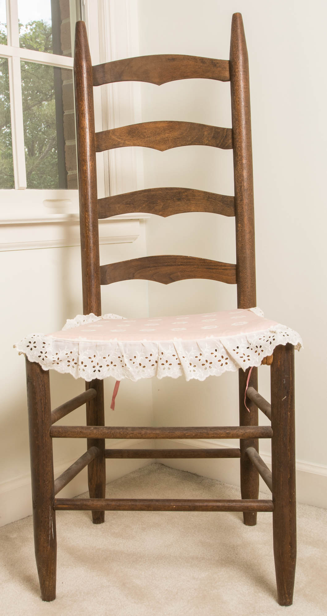 Vintage Ladderback Rush Seat Chair