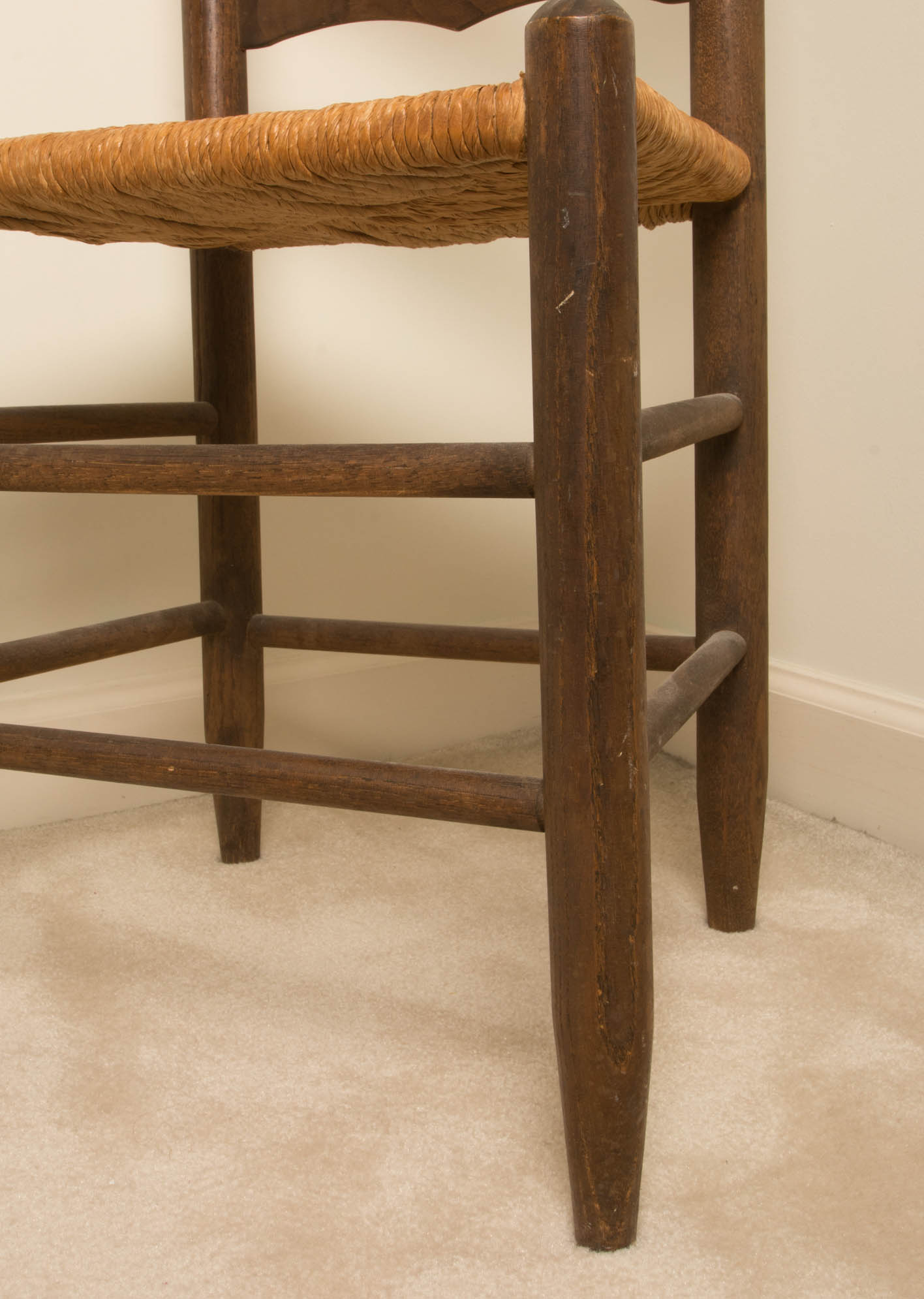 Vintage Ladderback Rush Seat Chair