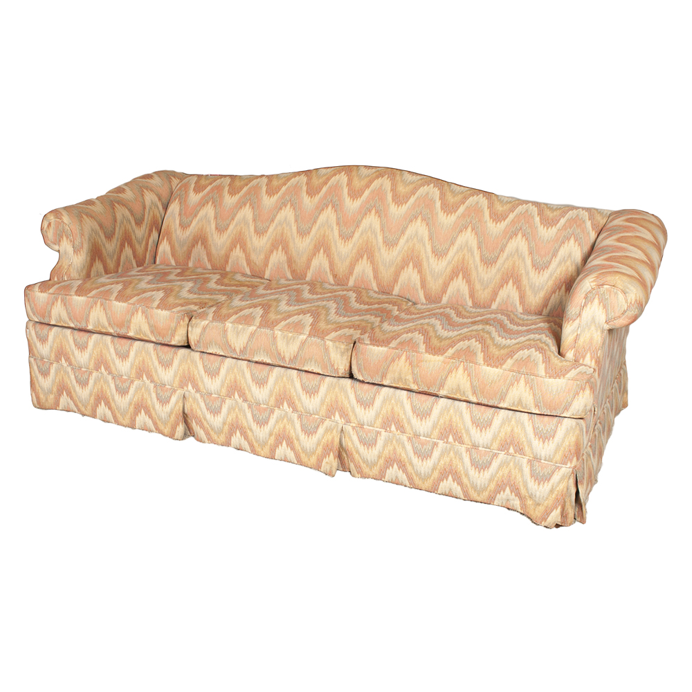 Sleeper Sofa with Microsuede Slipcover and Matching Cowhide Pillows