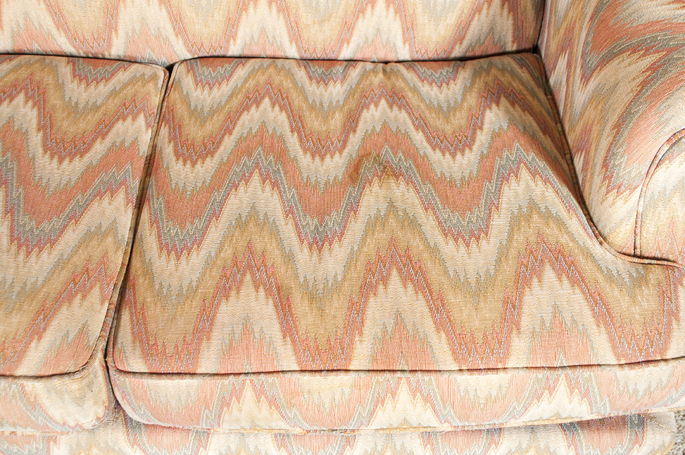 Sleeper Sofa with Microsuede Slipcover and Matching Cowhide Pillows