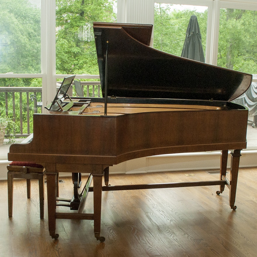 Rare 1897 Broadwood & Sons Grand Piano with Piano Bench