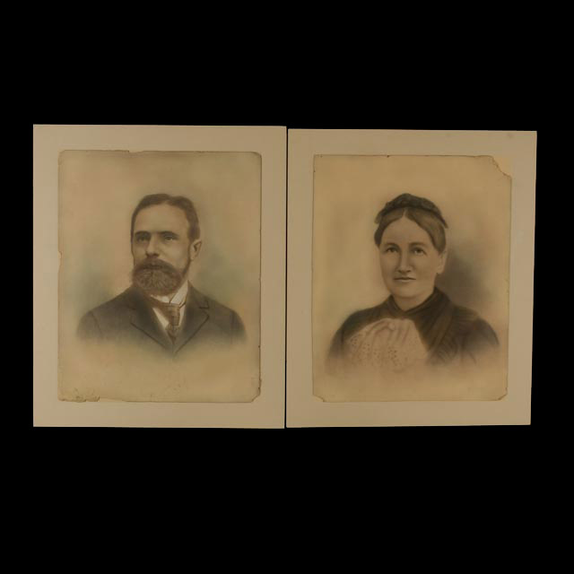 Pair of 19th-Century Albumen Portrait Photographs