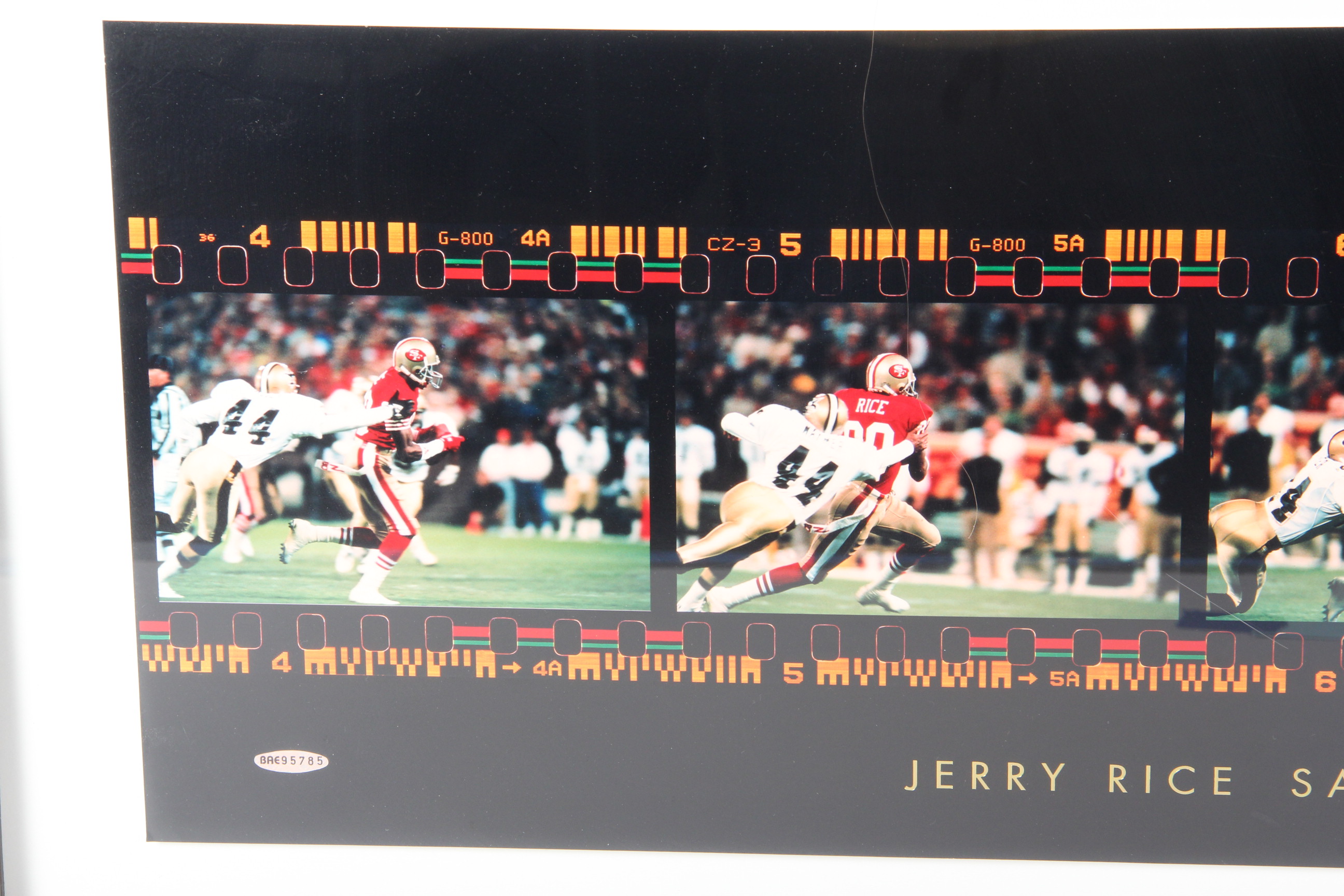 Jerry Rice Autographed Film Strip Photograph