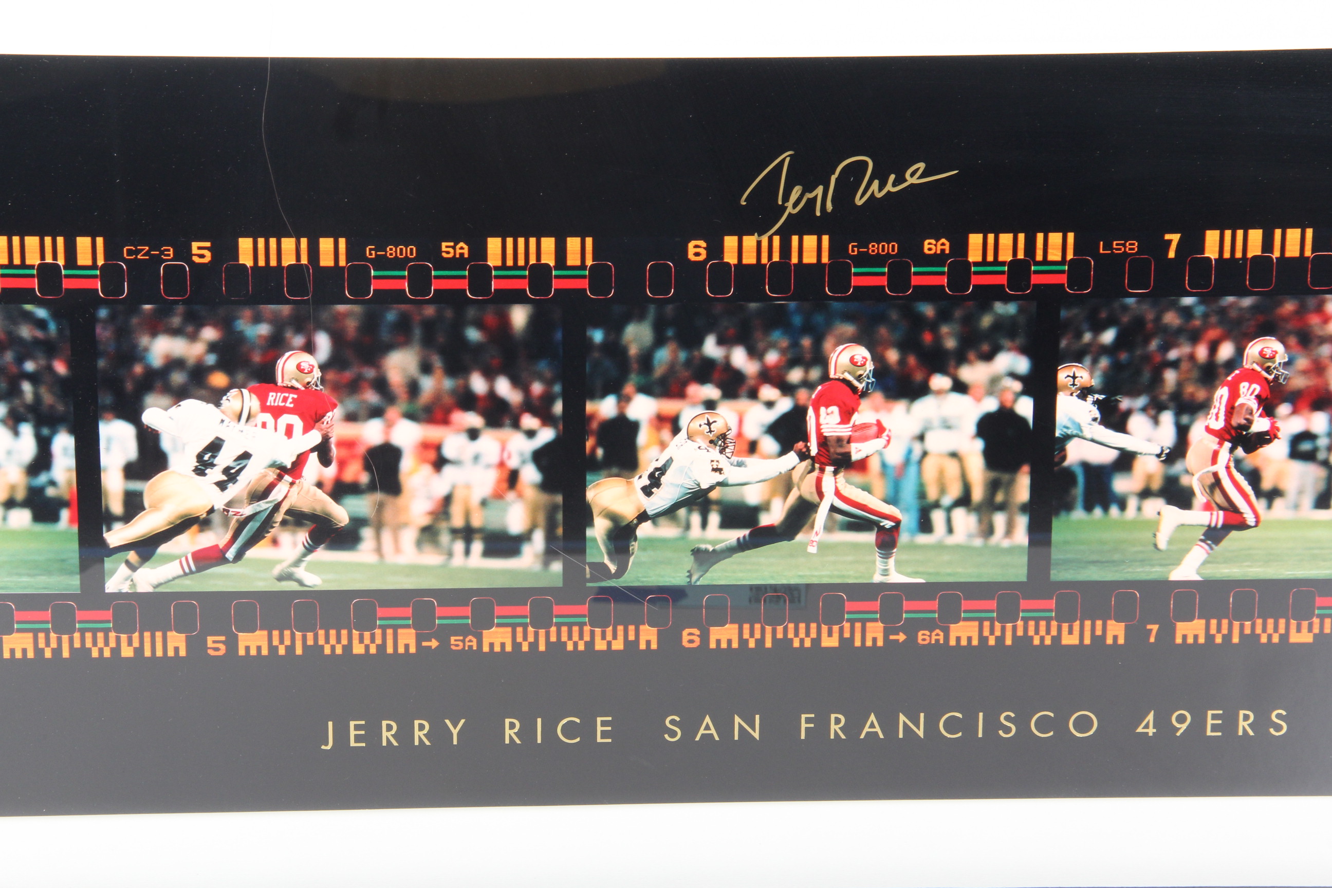Jerry Rice Autographed Film Strip Photograph