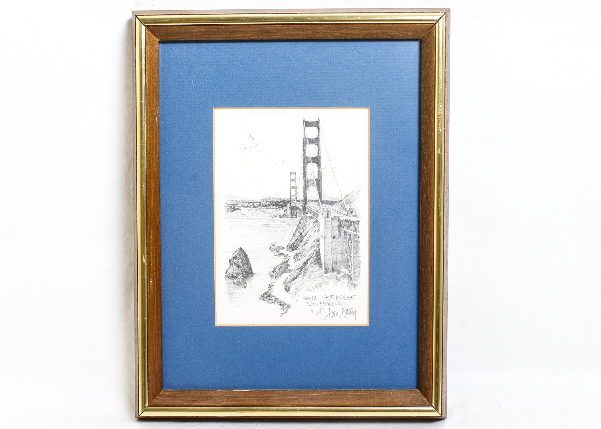 Pair of Don Davey San Francisco Pencil Drawings