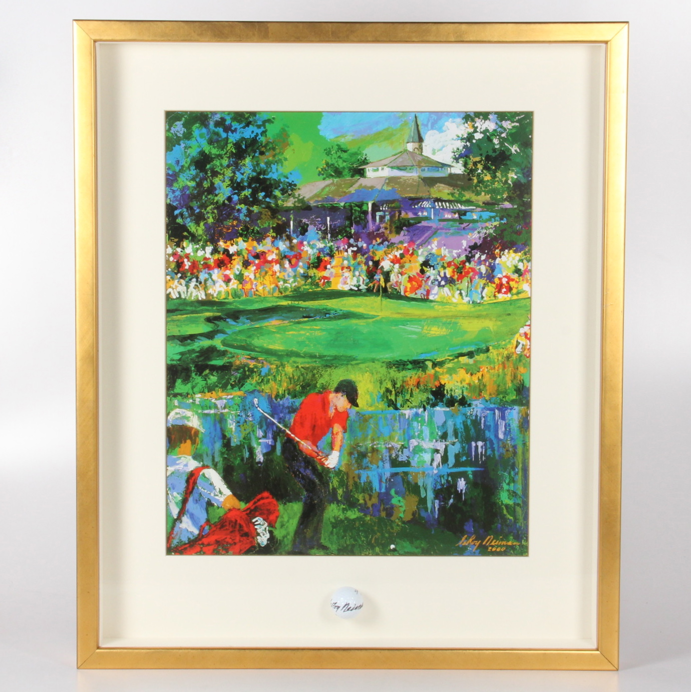 LeRoy Neiman "PGA Championship 2000" Serigraph Framed with Signed Golf Ball