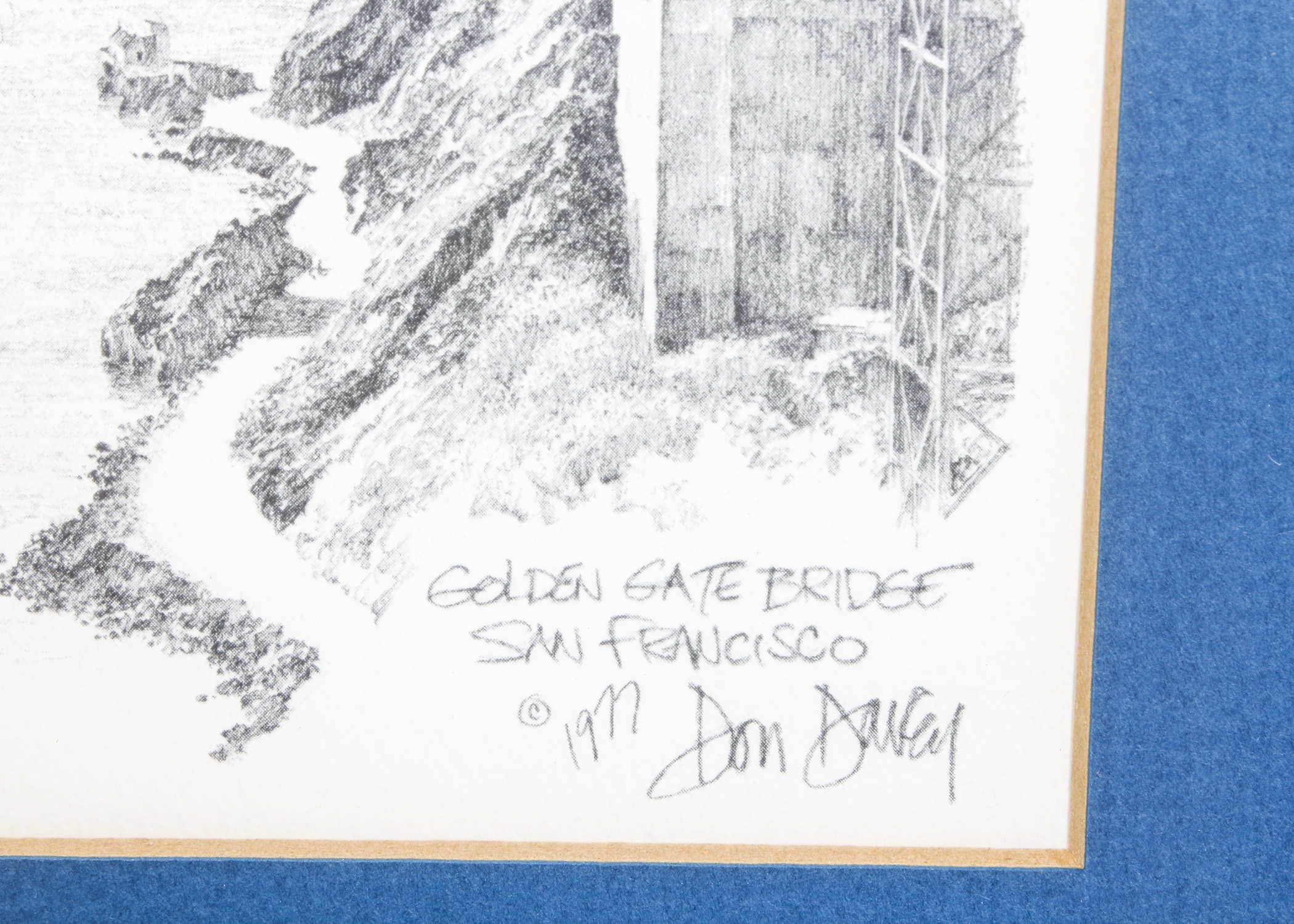 Pair of Don Davey San Francisco Pencil Drawings