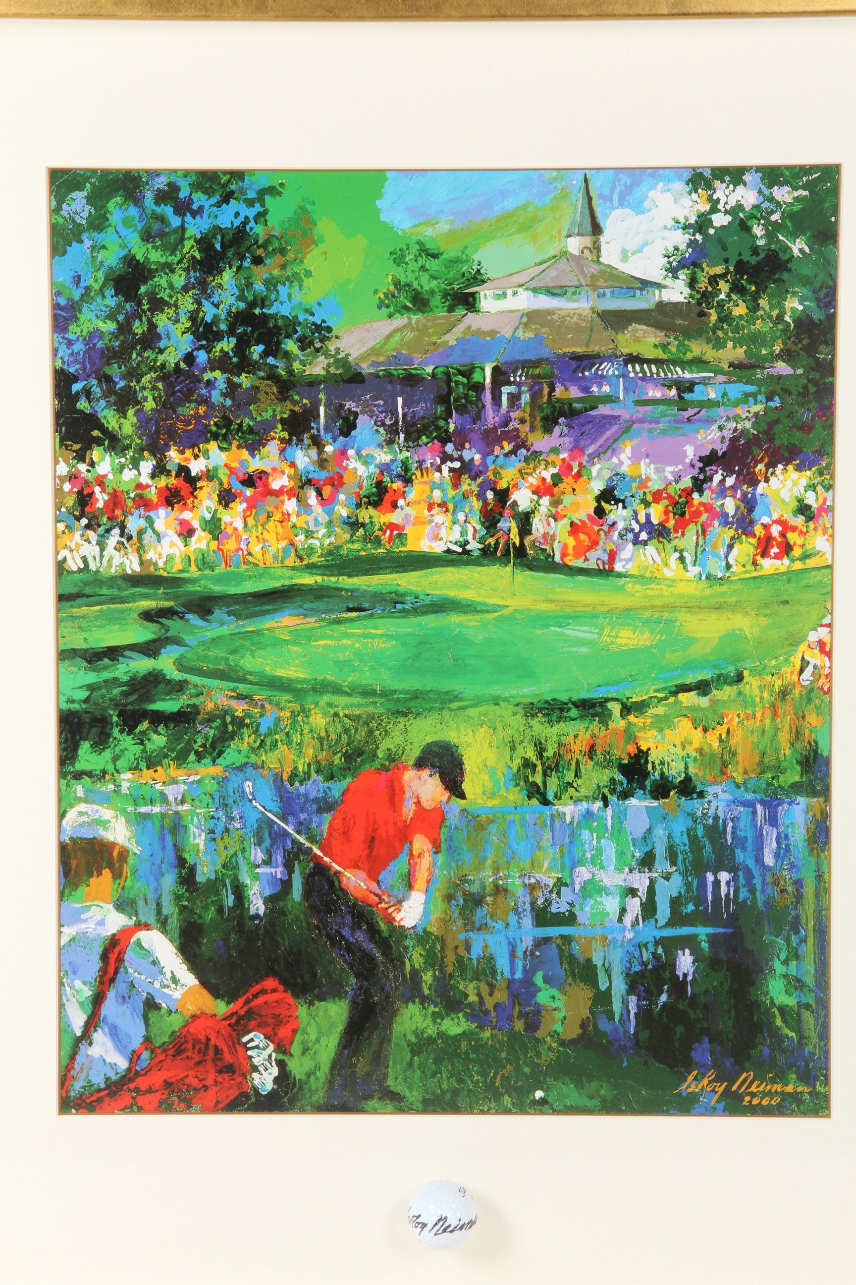 LeRoy Neiman "PGA Championship 2000" Serigraph Framed with Signed Golf Ball