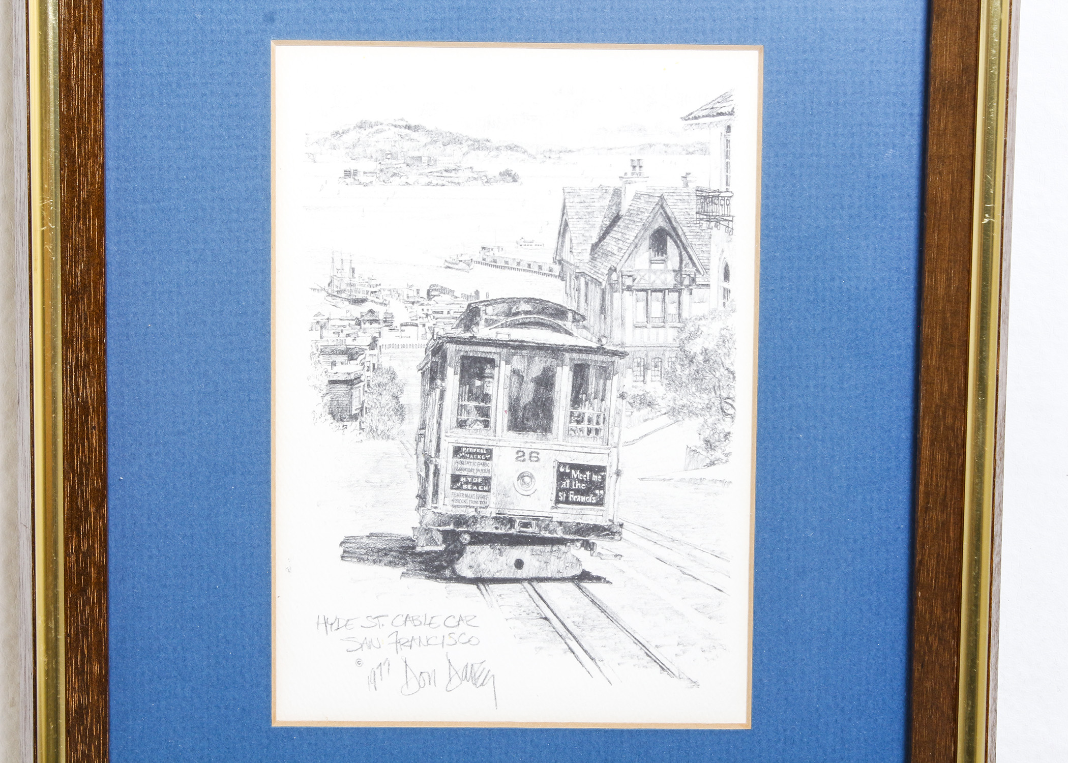 Pair of Don Davey San Francisco Pencil Drawings