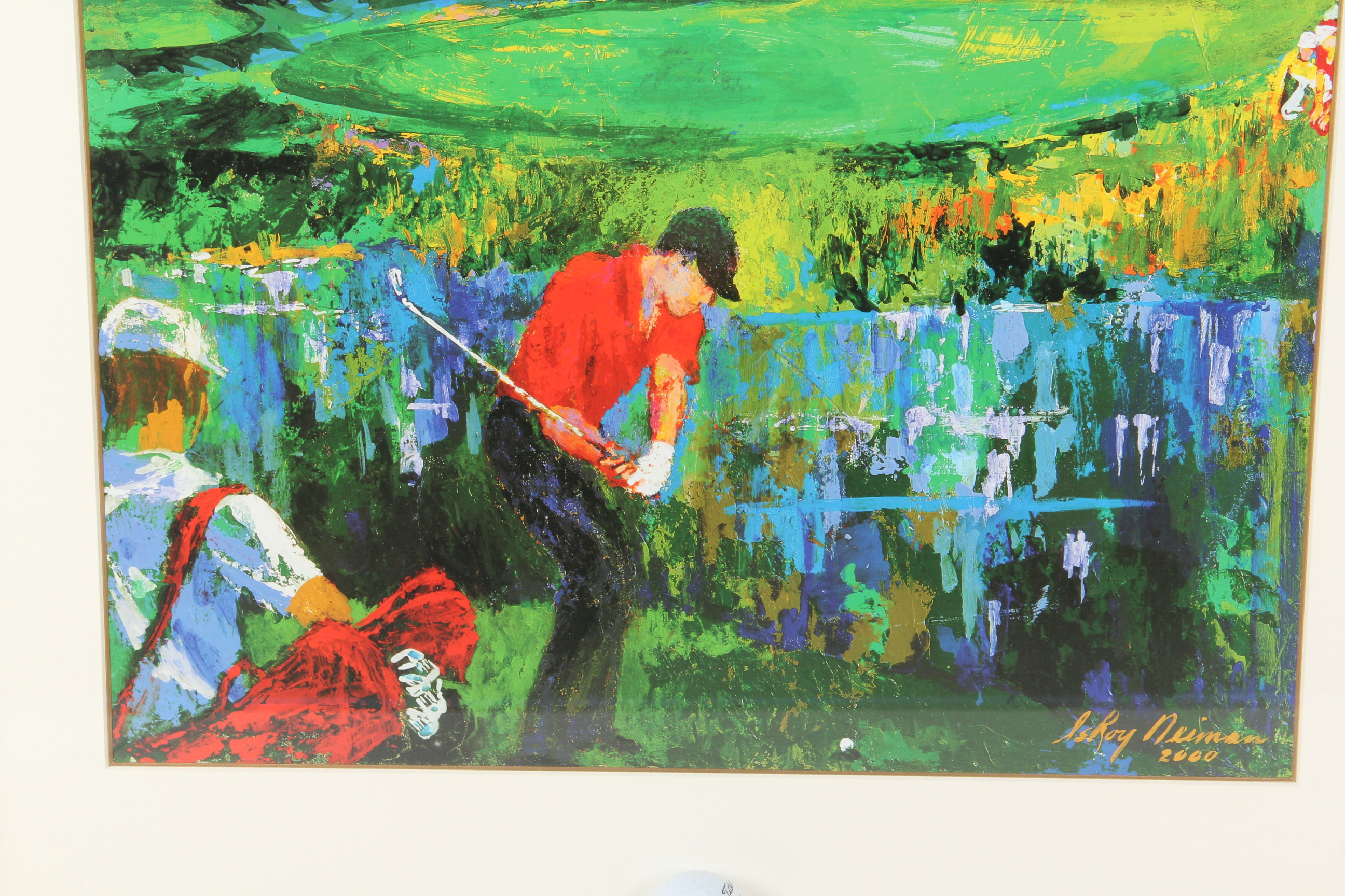 LeRoy Neiman "PGA Championship 2000" Serigraph Framed with Signed Golf Ball