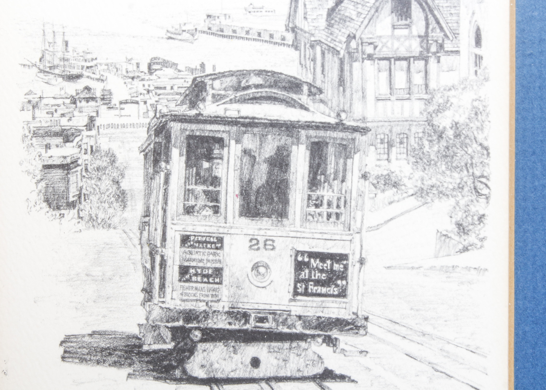 Pair of Don Davey San Francisco Pencil Drawings