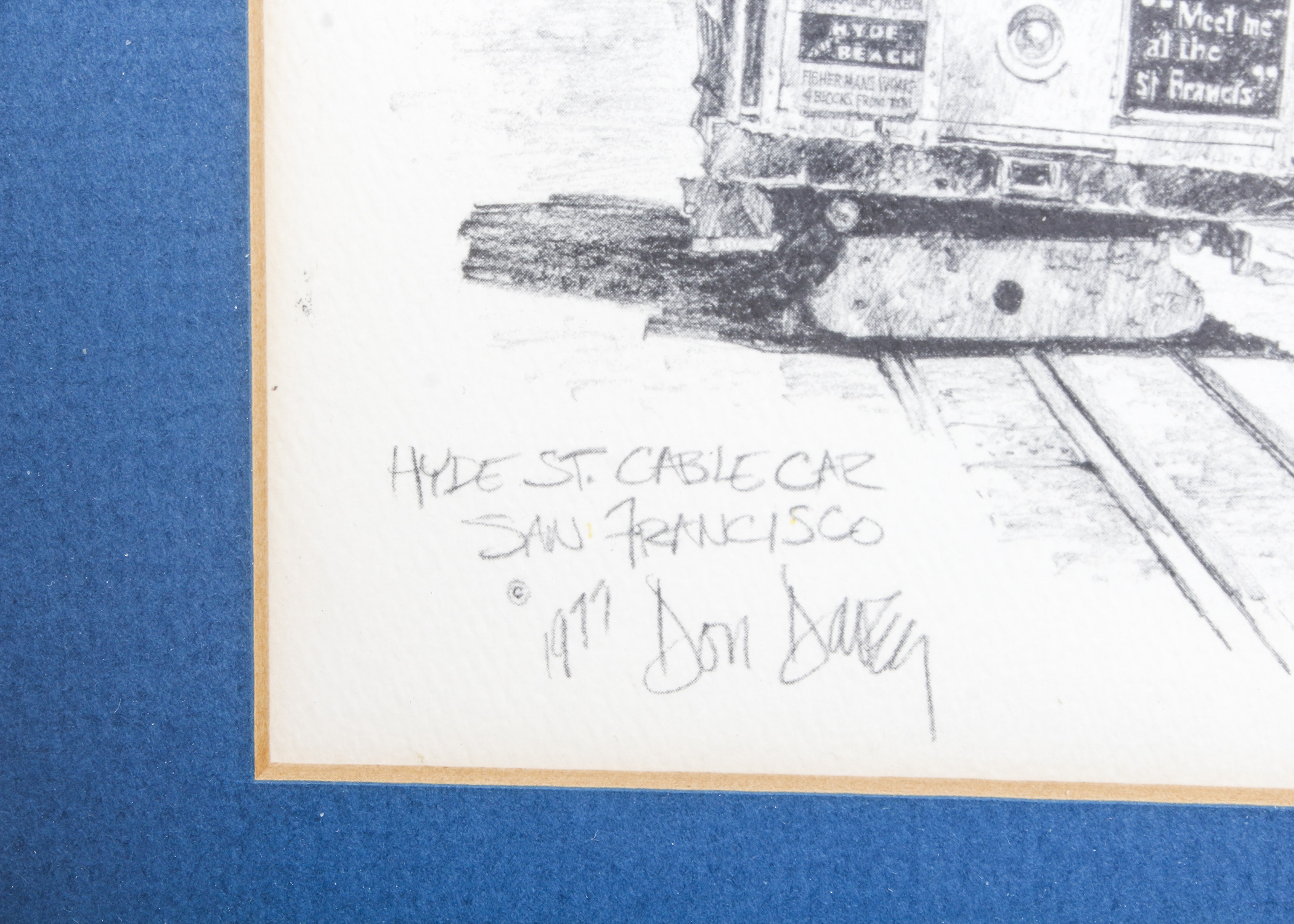 Pair of Don Davey San Francisco Pencil Drawings