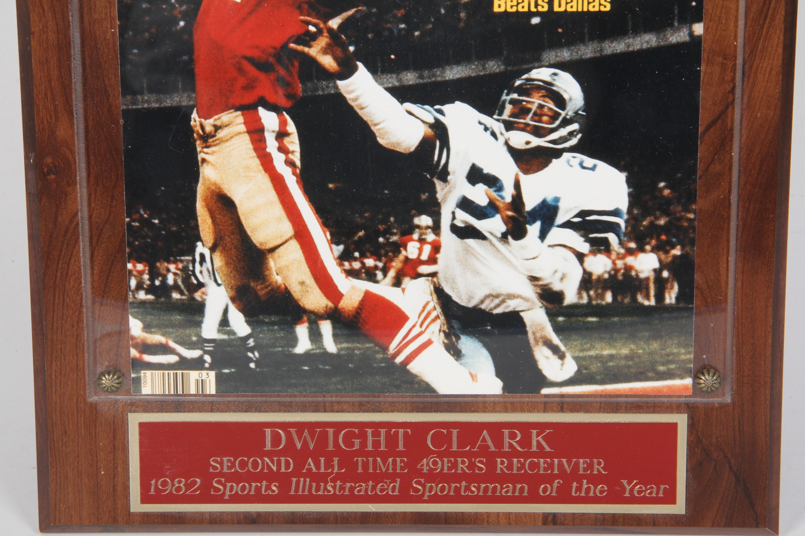 Dwight Clark Autographed Sports Illustrated Cover Plaque