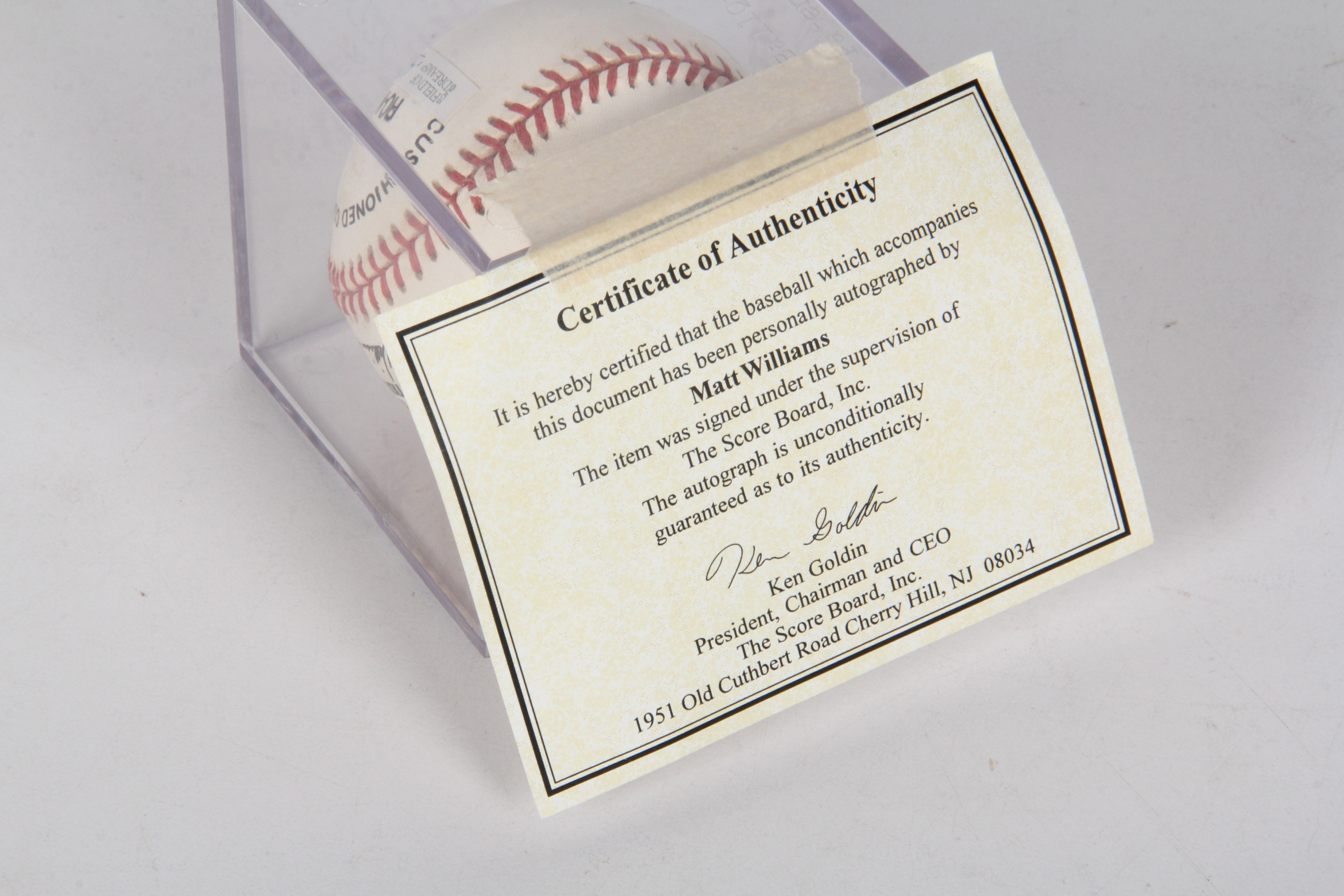 Matt Williams Autographed Baseball with CoA