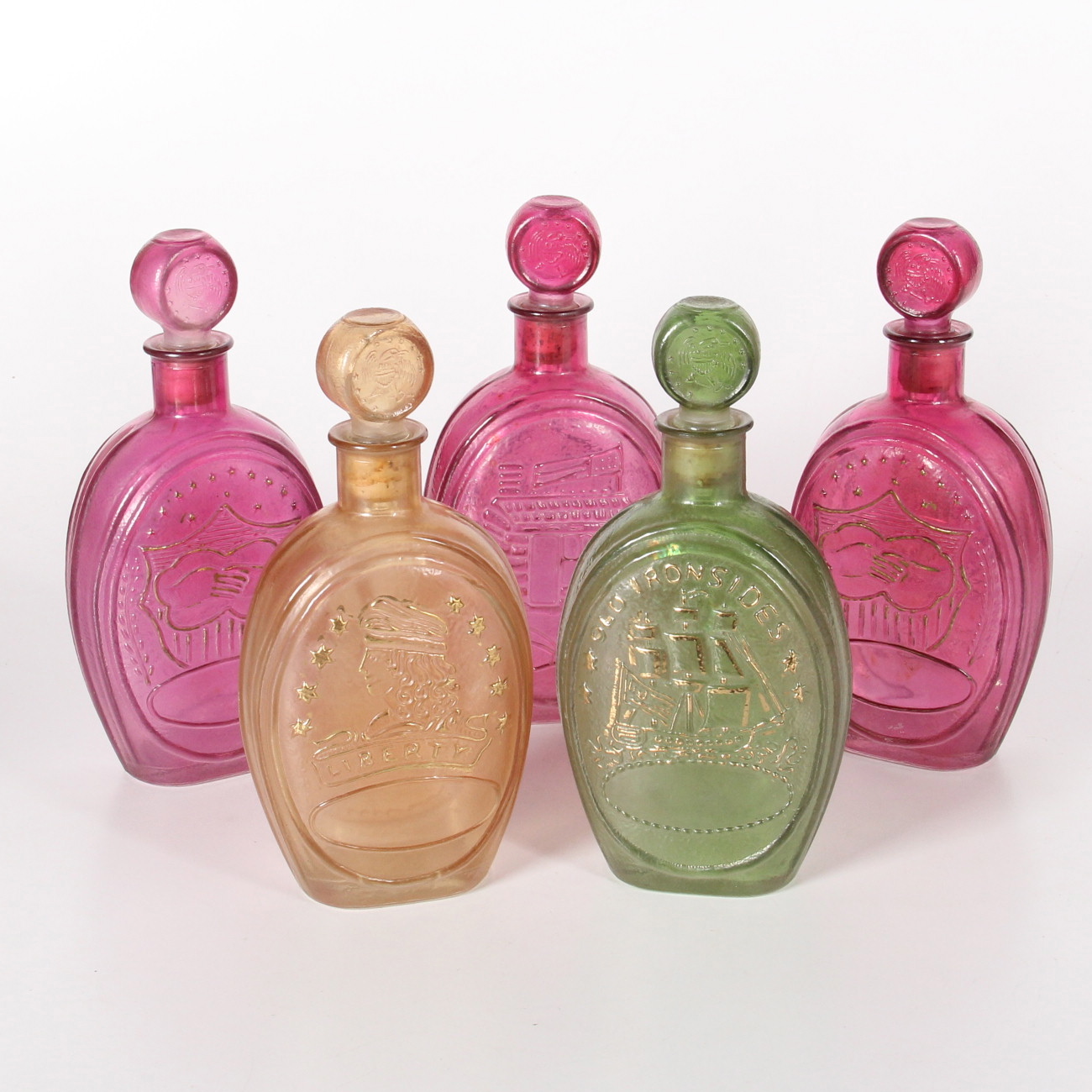 A Collection of Vintage Ezra Brooks Whiskey Decanters