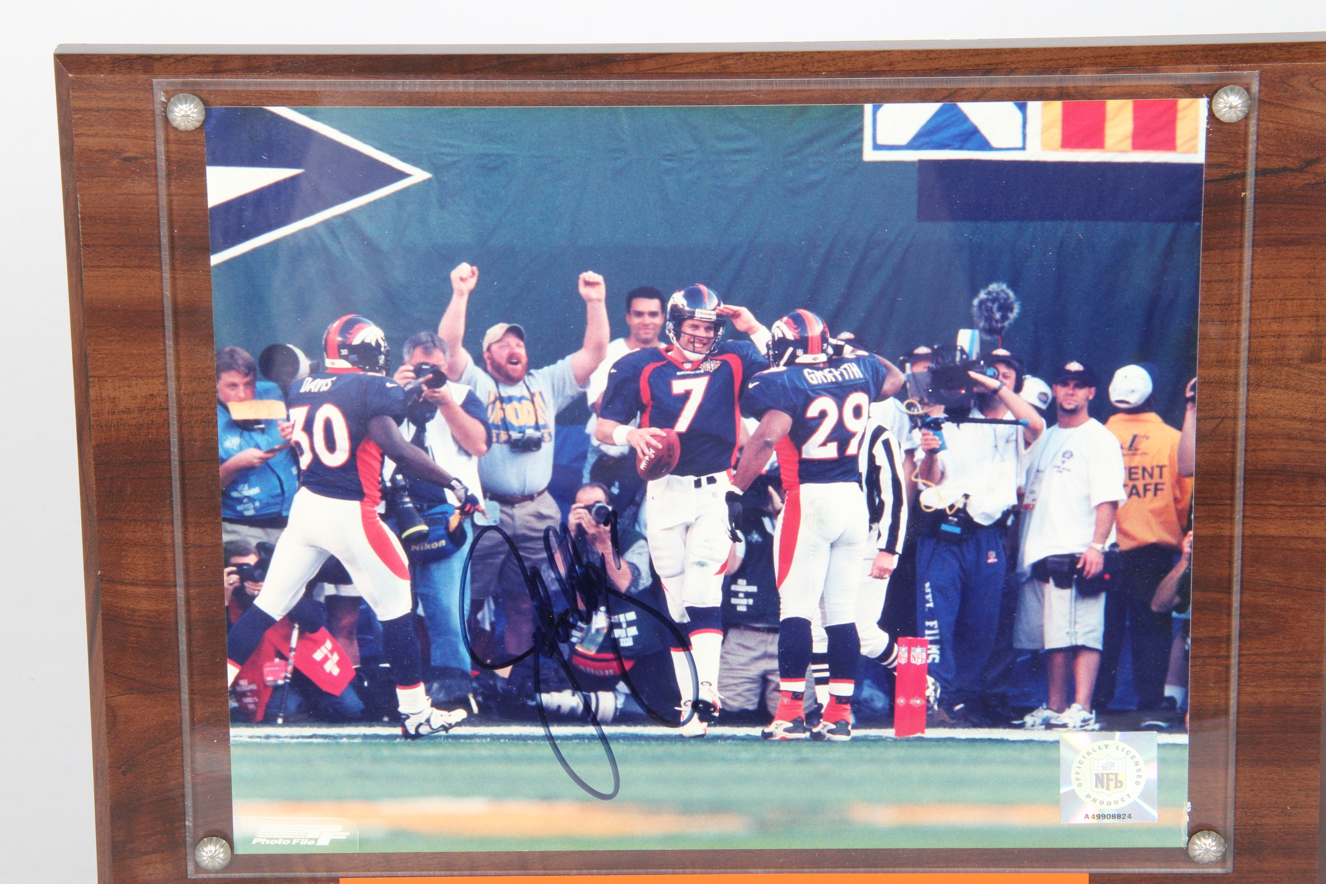 Autographed John Elway Plaque