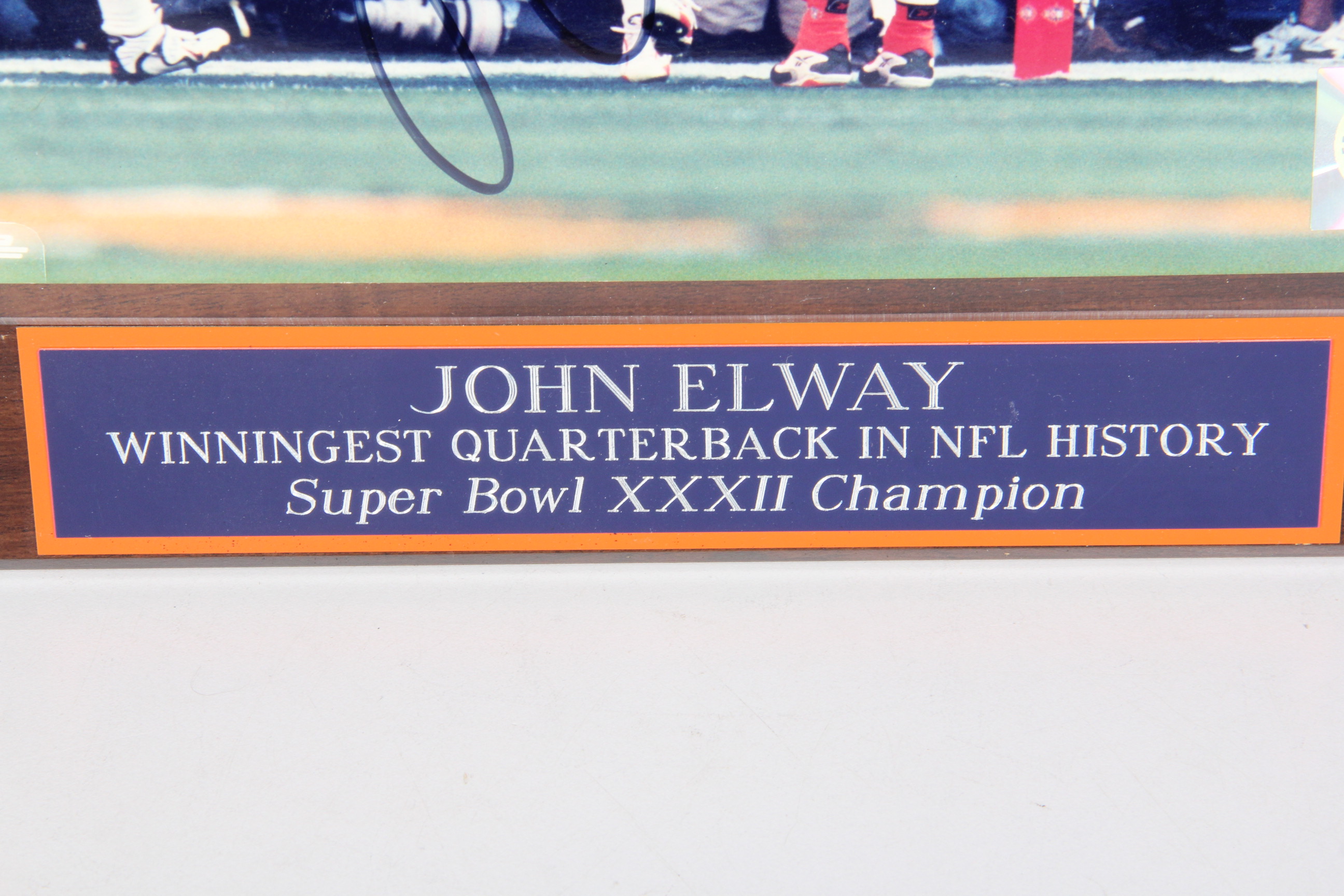 Autographed John Elway Plaque