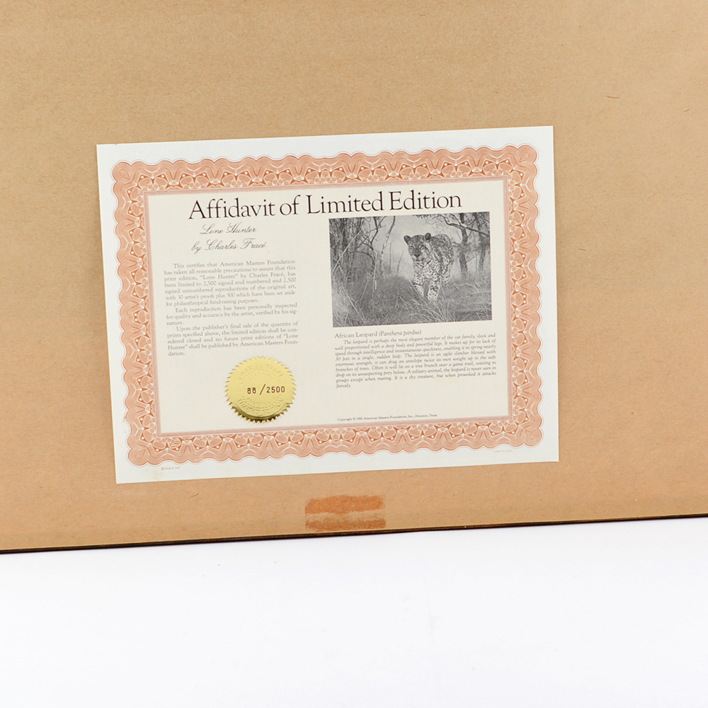 Charles Frace's "Lone Hunter" Signed Limited Edition Print