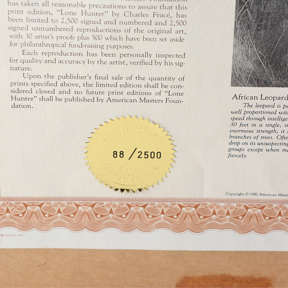 Charles Frace's "Lone Hunter" Signed Limited Edition Print