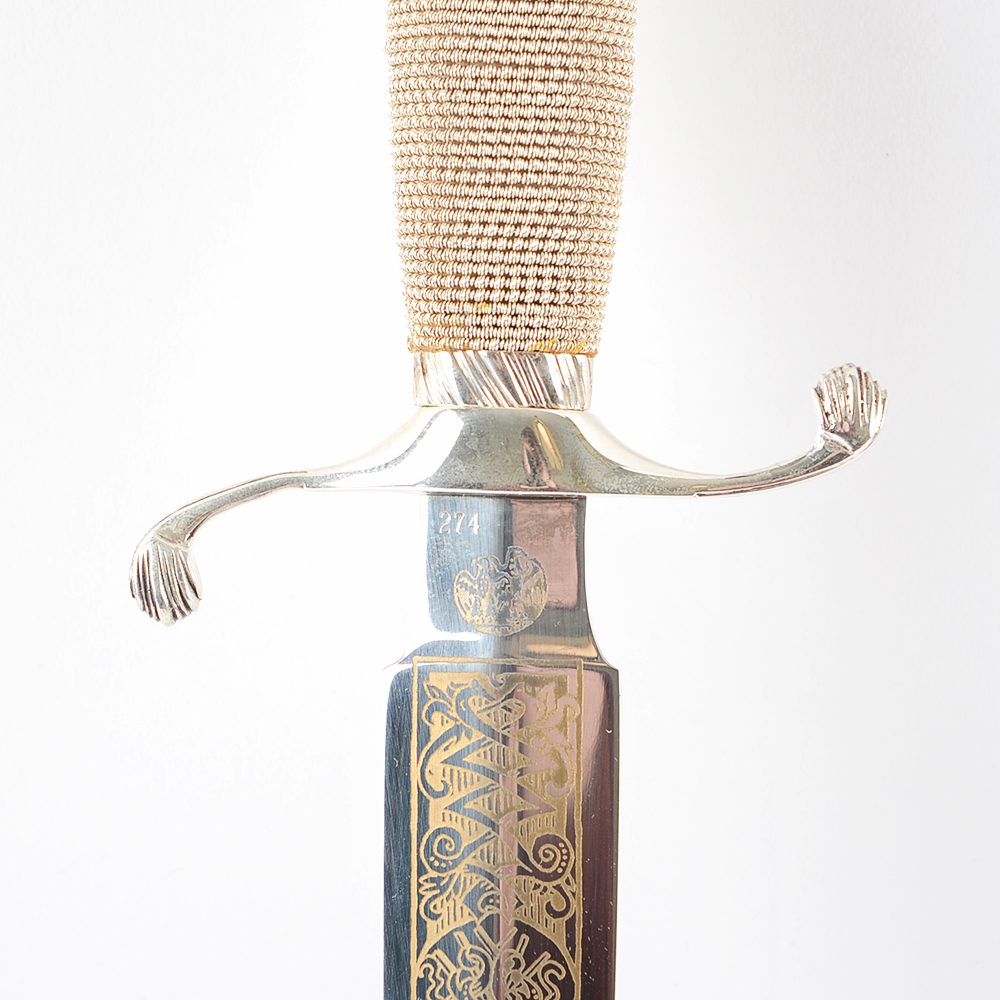 Reproduction George Washington Sterling Silver Handle Presentation Dagger by Wilkinson Sword